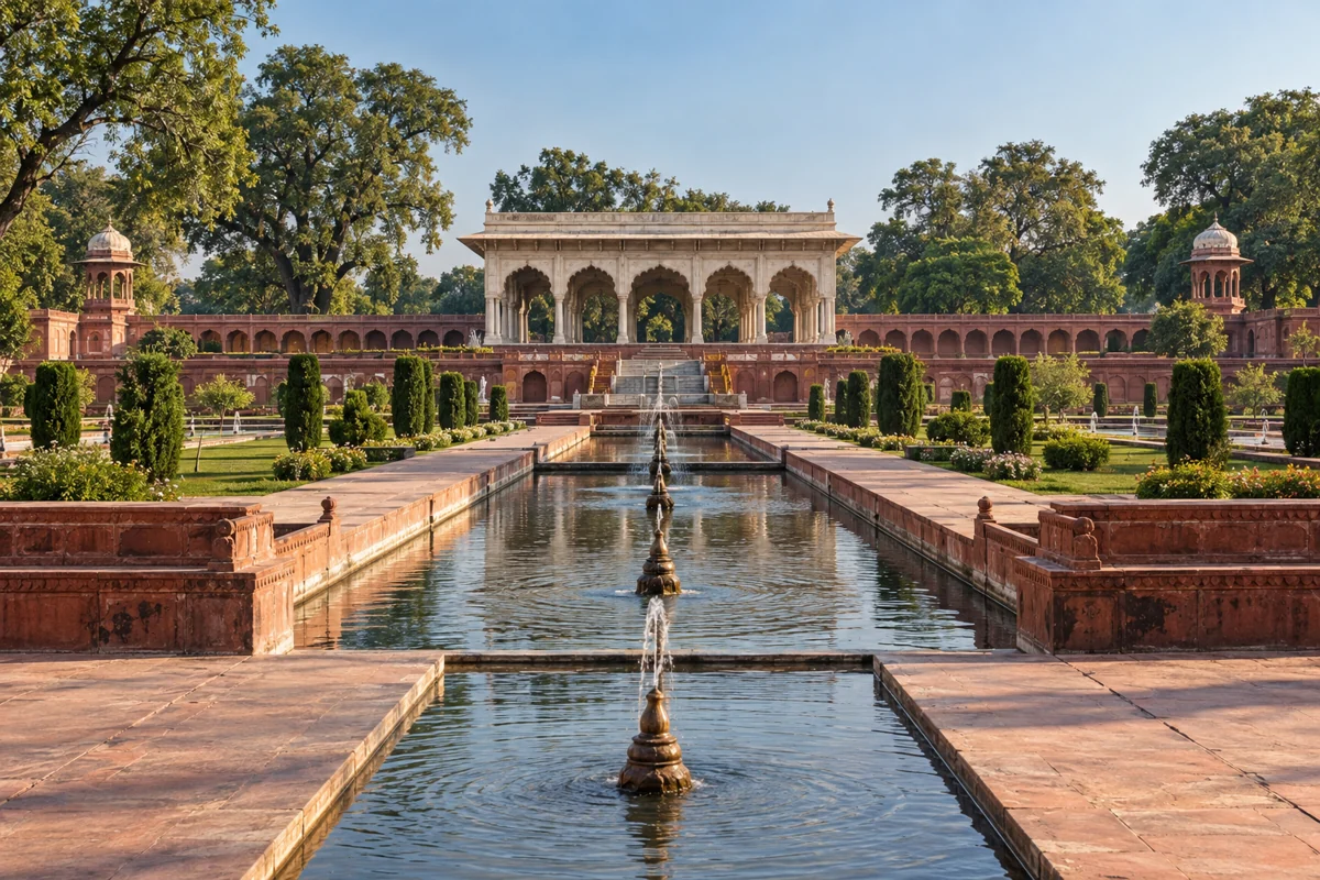AI-generated location illustration of Shalimar Gardens